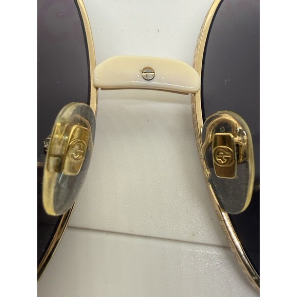 Gucci GG0414S 003 Gold Sunglasses 60-17 Grey Multicolor Gradient Mirror Lens main image 5